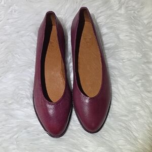 Deep Purple Leather Flats